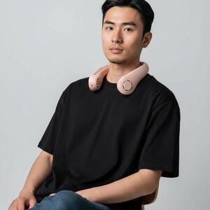 Rechargeable Pink Neck Fan